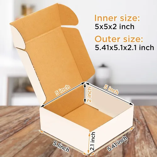 Miniatura 2 de Paquete de 50 unidades, caja de envío pequeña, caja blanca (5 x 5 x 2)