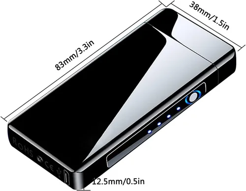 Miniatura 4 de Encendedores de plasma Encendedores de arco Encendedores eléctricos, encendedor recargable USB (negro)