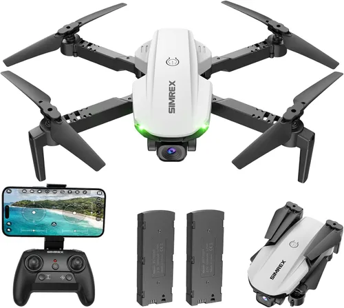 SIMREX Dron con cámara 1080P para niños y adultos, cuadricóptero RC con mantenimiento de altitud, mini dron con inicio con una tecla, vuelo con