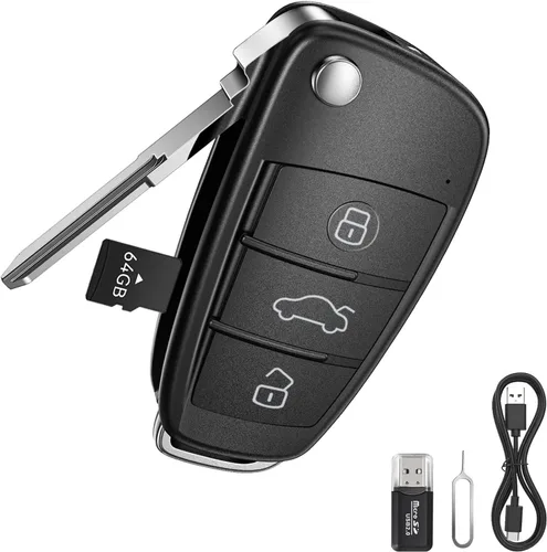 Mini cámara HD 64G 1080P, pequeña cámara de niñera para seguridad del hogar, cámara de llave de coche para detección de movimiento, grabación en