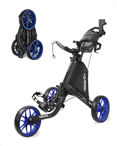 Caddytek CaddyLite EZ V8 Carrito de Golf Empujable - Carrito Ligero de 3 Ruedas Plegable con Plegado de 2 Pasos con un Solo Clic, Ruedas de EVA,