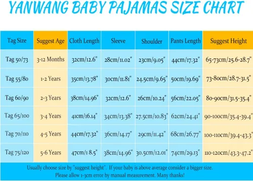 Miniatura 7 de Pijama Yanwang de manga larga, 100 % algodón orgánico, para bebé y niño, 3 M-6T