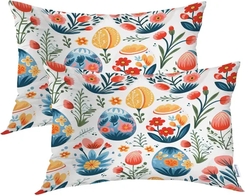 Miniatura 44 de Batmerry Juego de 2 fundas de almohada decorativas con estampado floral gris y blanco de 18 x 18 pulgadas, estilo victoriano con patrón de flores