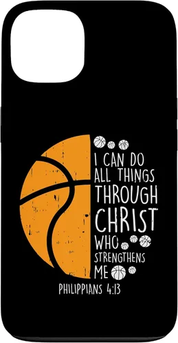 Miniatura 7 de iPhone 11 Baloncesto I can do things Biblia Verso Dios Jesús estuche de regalo