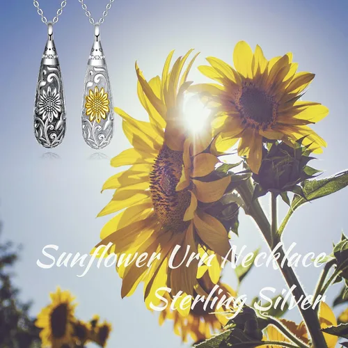 Miniatura 100 de Collar con colgante de urna de cenizas de cremación y árbol de la vida para mujer, plata de ley US1