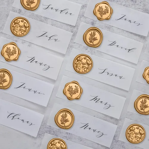Miniatura 7 de UNIQOOO Adhesivos de sello de cera – (3 diseños en 1 unidad) para invitación de boda, 60 calcomanías autoadhesivas, perfectas para invitación