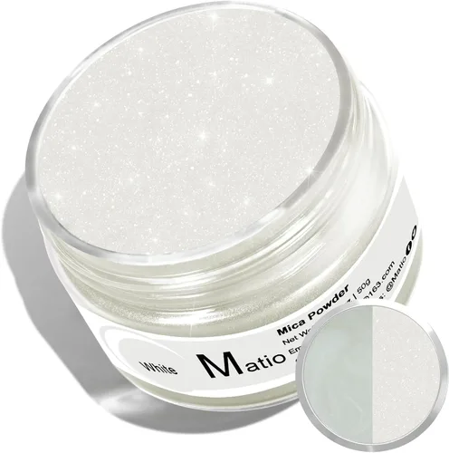 Miniatura 17 de Matio Polvo de Mica Gris para Resina Epoxi, 1.8oz/50g Polvo de Mica de Efecto Nacarado Pigmento de Color Natural para Fabricación de Jabón, Bomba