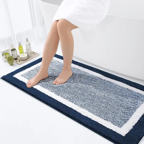 Miniatura 80 de OLANLY Alfombras de baño 24x16, tapete de baño de microfibra extra suave y absorbente, antideslizante, lavable a máquina, alfombra de baño esponjosa