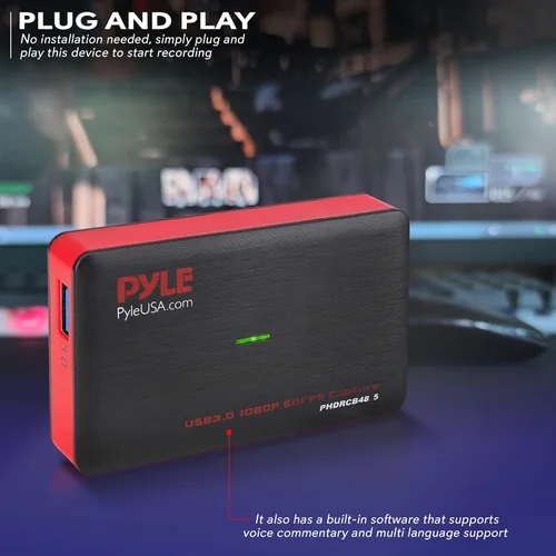 Miniatura 4 de Pyle Tarjeta de captura de EE. UU., tarjeta de captura de video HDMI 4K, 1080P 60FPS, tarjeta de captura HDMI a USB 3.0 para transmisión en vivo