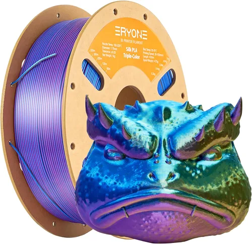 Miniatura 7 de ERYONE Filamento de ácido poliláctico (PLA) de seda bicolor para impresora 3D, de 1.75 mm +/- 0.03 mm, carrete de cartón de 1 kg (2.2 libras)