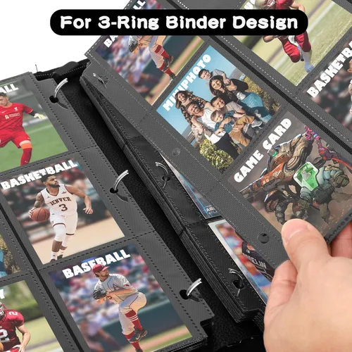 Miniatura 4 de Carpeta de 450 bolsillos para tarjetas de béisbol, 25 páginas protector de doble cara para tarjetas deportivas MTG YU-GI-OH, tarjetas de fútbol