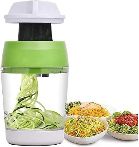 Espiralizador de verduras, fabricante de fideos de calabacín, cortador en espiral de verduras para pepino, calabacín, zanahoria, preparación de