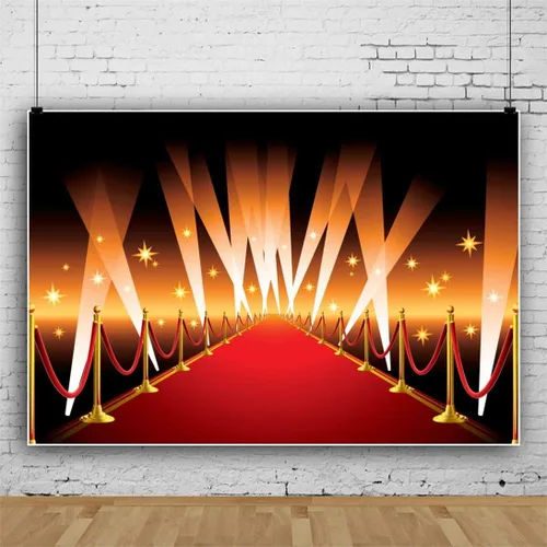 Miniatura 2 de Telón de fondo de alfombra roja de 5 x 3 pies, proyector brillante de superestrella dramática, espectáculo de música, fotografía interior de lujo