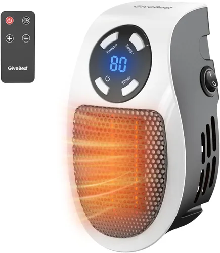 Miniatura 9 de GiveBest - Calentador ambiental para espacios grandes de 24 pulgadas, calentador de cerámica con control remoto, temporizador de 1H a 8H