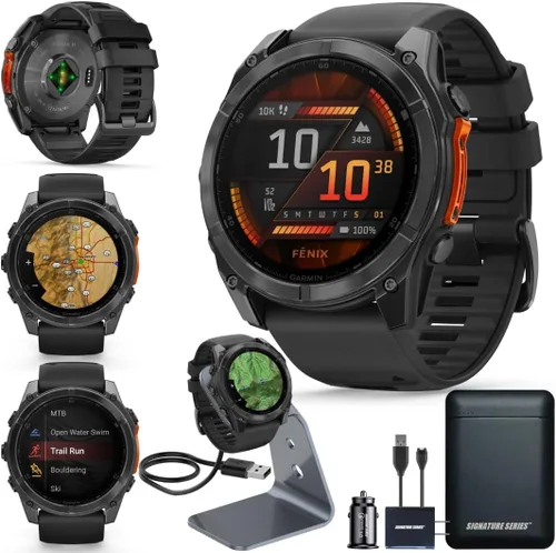 Miniatura 13 de Garmin Fenix 8 Premium - Reloj inteligente multideporte GPS para correr, 43 mm AMOLED, clasificado para buceo, linterna incorporada Titanio DLC
