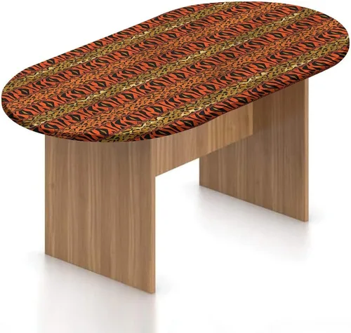 Miniatura 12 de Mantel ajustable ovalado, decoración africana, funda de poliéster elástico, mantel con estampado exótico tribal africano, para cocina, fiesta