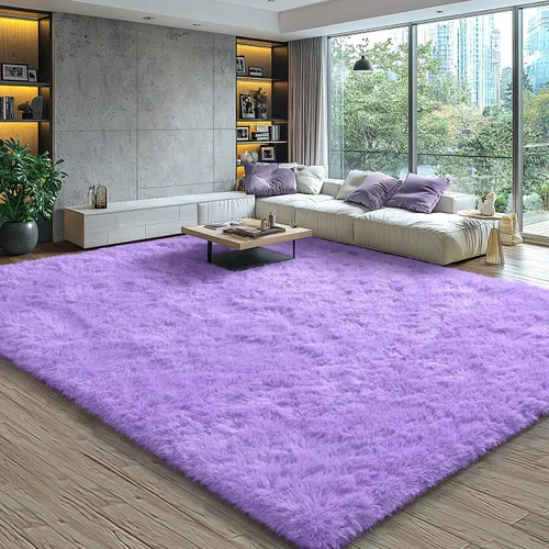 Miniatura 82 de EVOIONOS - Alfombra redonda gris para dormitorio, 5x5 pies; alfombras circulares suaves y esponjosas para sala de estar, alfombras de felpa peludas