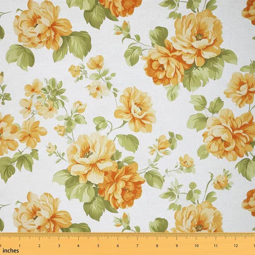 Miniatura 24 de Feelyou Tela de Flores Groovy por Yarda 1 Yarda Niños Retro Floral Boho Tela de Tapicería para Sillas para Niños Niñas Adolescentes Años 70 Hippie