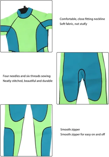 Miniatura 5 de Traje de neopreno para niños y niñas, verde de manga larga de 0.098 pulgadas (0.098 in) cálido para mantener el patrón de pulpo para niños pequeños