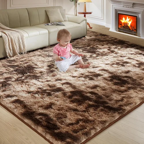 Miniatura 26 de Alfombra ultra suave para sala de estar, alfombra mullida de área 4X6 para dormitorio, alfombras modernas de pelo largo, alfombra suave