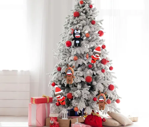 Miniatura 7 de Plushland Juguetes de peluche de Navidad, lindo calcetín suave Sockiez mono decoración de árbol de Navidad, bonito regalo de Navidad, adorno