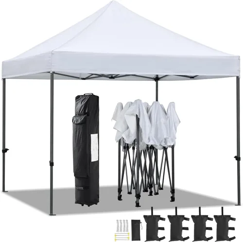Miniatura 16 de Yaheetech - Tienda de campaña desplegable resistente, refugio comercial instantáneo de 10 x 15, toldo ajustable al aire libre con bolsa con ruedas