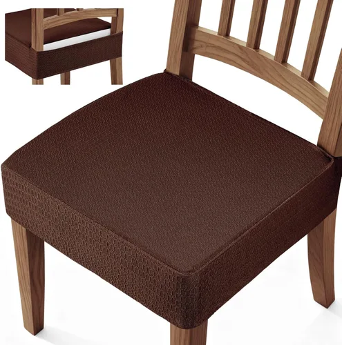 Miniatura 10 de Songrey Juego de 6 fundas de asiento impermeables para sillas de comedor, sin fundas para sillas traseras, elásticas, extraíbles y lavables