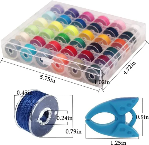Miniatura 2 de 36 abrazaderas de hilo de bobina y bobinas de colores surtidos - Tamaño A Clase 15 SA156 Compatible con Babylock, Brother, Consew, Juki, Singer