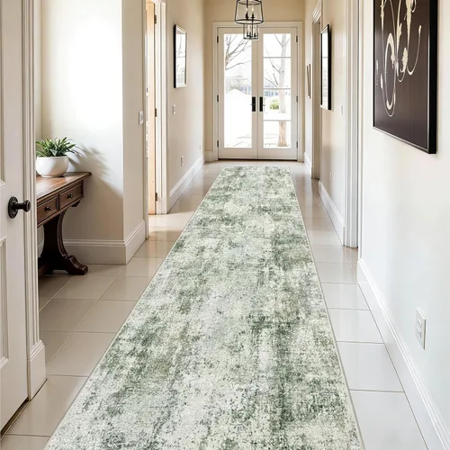 Alfombra de pasillo lavable de 3 x 12: alfombra antideslizante fácil de limpiar - Alfombras suaves para sala de estar, dormitorio, cocina, alfombra