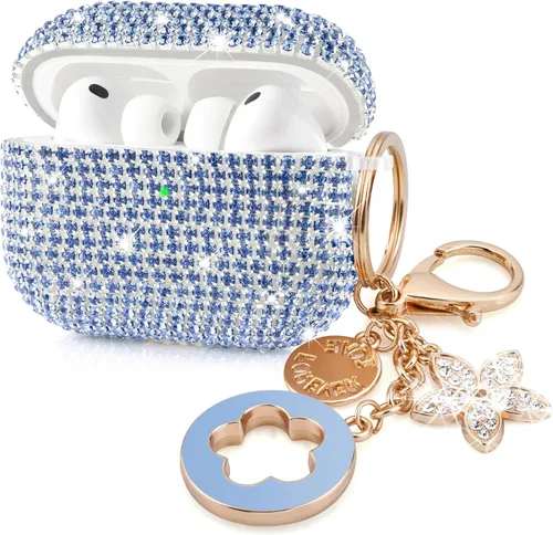 Miniatura 8 de VISOOM Bling Airpods Pro 2ª Generación Funda - Funda para AirPods Pro 2 con Cordón para Mujeres 2024 Crystal iPod Pro 2 Funda de Carga Inalámbrica