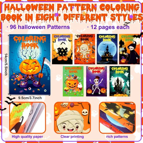 Miniatura 2 de Jutom 56 libros para colorear de Halloween a granel para adultos, bolsas de regalos de Halloween, regalos para actividades divertidas, suministros