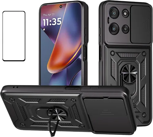 Miniatura 16 de Funda para Motorola Moto G 5G 2024 con protector de pantalla, funda protectora con protector de cámara, funda protectora con función atril para Moto