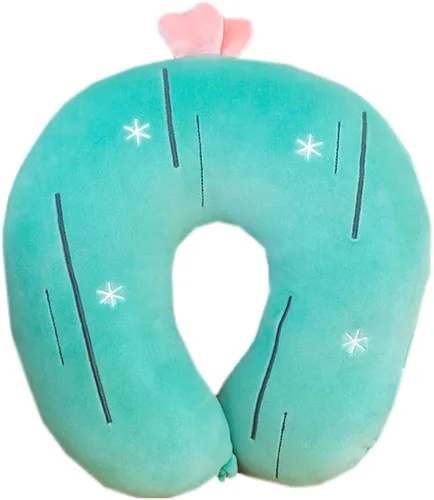 Bonita almohada portátil en forma de U para el cuello en U para la oficina y viajes, para adultos, para oficina, hogar y siesta de avión (cactus