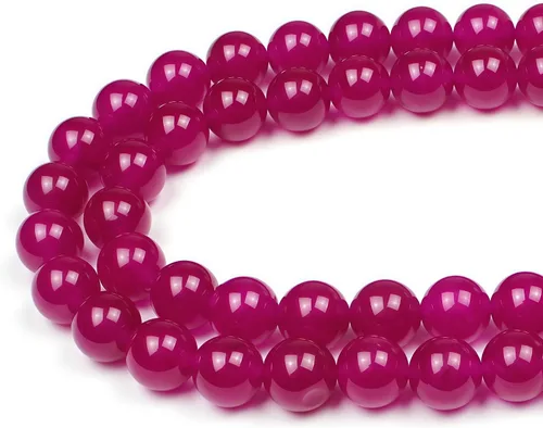 Miniatura 18 de MJDCB Cuentas sueltas redondas de jade rojo natural para hacer joyas, pulseras y collares DIY (6mm)
