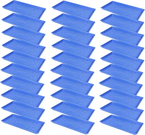 Miniatura 15 de SUNPACK Bandeja de inicio de semillas de plástico resistente de 10 x 20 pulgadas, color negro, 2.5 pulgadas, sin agujeros de drenaje, ideal