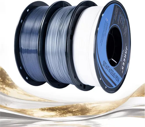 Miniatura 4 de Filamento PLA de seda de 0.069 pulgadas para impresora 3D, filamento de superficie brillante sedosa de 2.2 libras, 1 carrete, filamento de impresora