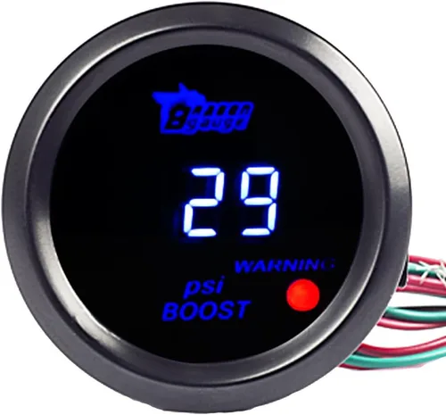 Miniatura 4 de ESUPPORT - Kit de medidor universal de 2 pulgadas (52mm) digital para turbo/boost del motor con luz LED azul