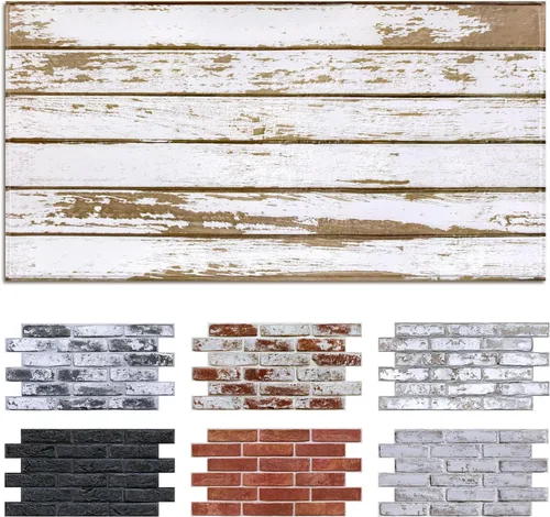 Miniatura 10 de Commomy Paneles de pared 3D de ladrillo sintético, 12 piezas de 22.8 x 11.8 pulgadas, azulejos finos y adhesivos de PVC UrltraLight para cocina