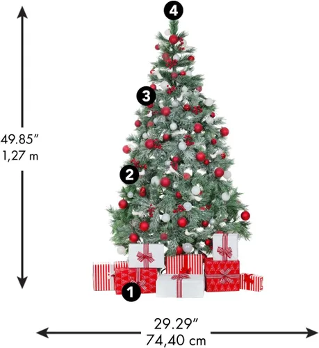 Miniatura 3 de RoomMates RMK4838GM - Calcomanías de pared gigantes para árbol de Navidad con tira de luces