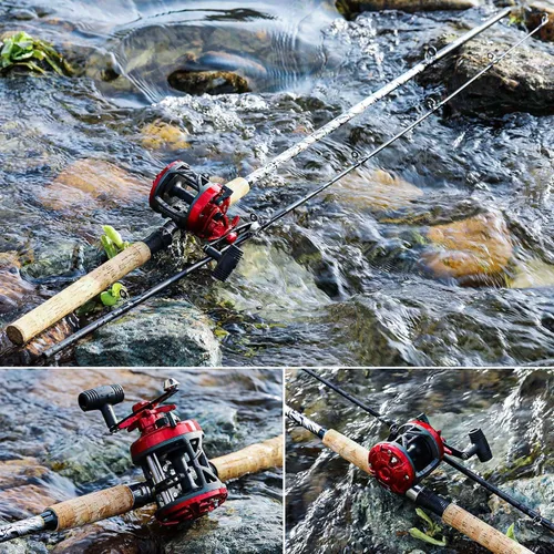 Miniatura 6 de Sougayilang Fiberglass Fishing Rod Combo with Conventional Reel, Durable P-Cork Rod Handle, Medium Heavy for Catfish Salmon and Steelhead