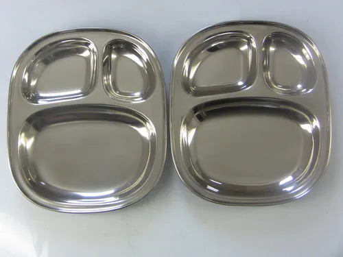 Miniatura 3 de Bandeja para niños - Juego de 2 bandejas divididas de acero inoxidable