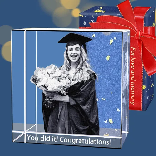 Fanery Sue Foto de cristal 3D personalizada, regalos personalizados para ella, padre, madre, esposa, marido, gran regalo personalizado con tu propia
