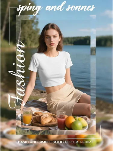 Miniatura 6 de Paquete de 4 camisetas cortas básicas ajustadas de manga corta para mujer, lindas camisetas cortas de moda con cuello redondo para mujeres