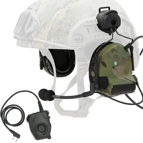 Miniatura 9 de COMTA 2 auriculares tácticos con U94 PTT 2pines, para airsoft, caza, al aire libre, auriculares con cancelación de ruido