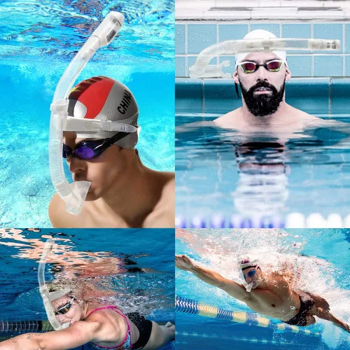 Miniatura 8 de Función de rotación Snorkel de natación para entrenamiento Natación Snorkel delantero Natación Entrenamiento Nadador Buceo Buceo Buceo Cómodo