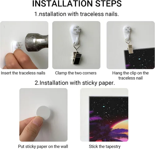 Miniatura 7 de Tapiz de sol de neón de luz negra, tapiz de silueta de palmera de ciudad que brilla en la oscuridad, tapiz para colgar en la pared, reactivo a