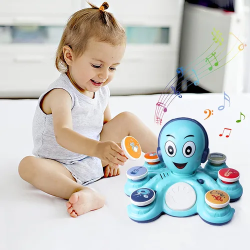 Miniatura 5 de Juguetes musicales para bebés, juguetes de aprendizaje para niños pequeños, juguetes musicales de pulpo, juguetes educativos musicales para niños