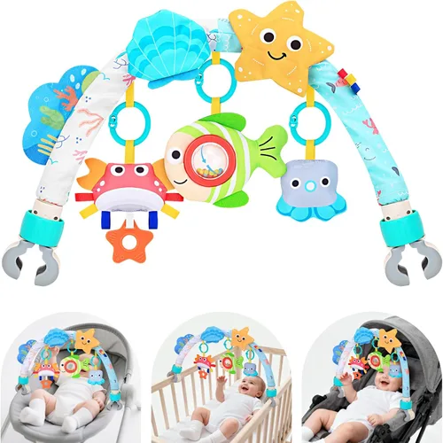 Juguetes de asiento de automóvil para bebés de 0 a 6 meses, cochecito de arco para 6 a 12 meses, moisés móvil para bebés, juguetes para colgar,