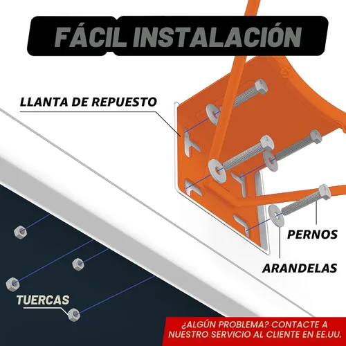 Miniatura 6 de GoSports Borde de baloncesto de 18" de acero de regulación - Elija entre fijo o desmontable - Úselo para reemplazo o montaje en garaje