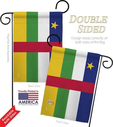 Miniatura 5 de Americana Home & Garden HG140049 Banderas de África Central de la Nacionalidad Mundial Impresiones Decorativas Casa Vertical 28" X 40" 13" 18.5